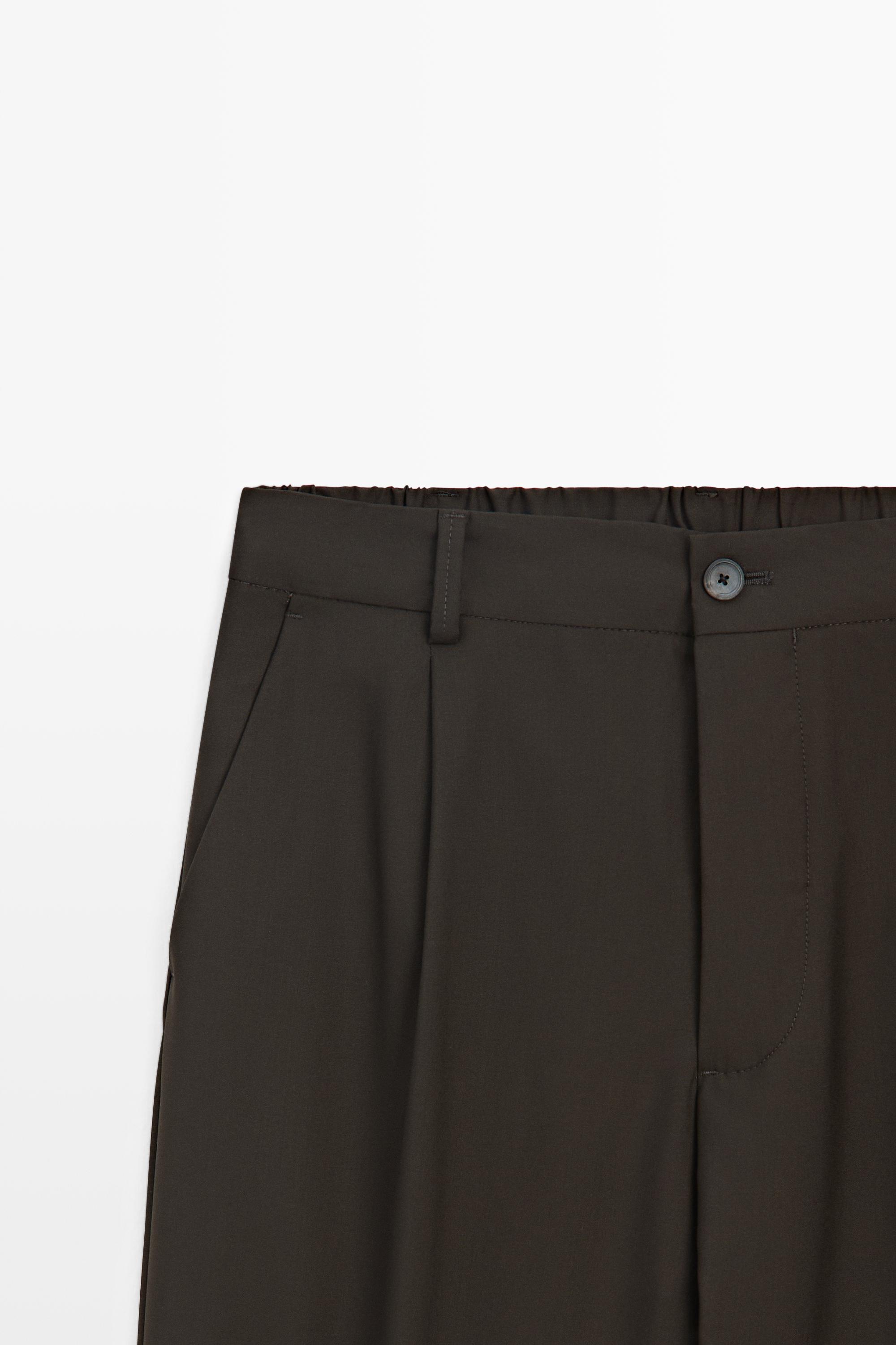 100% wool relaxed fit pants
